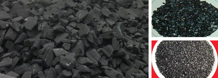 炭塊粉碎效果前后對比