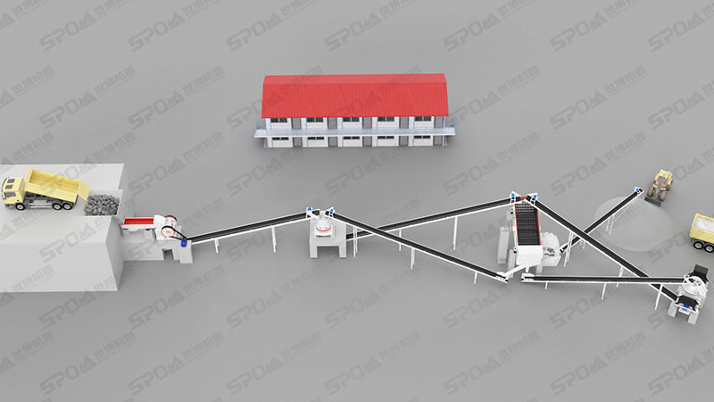 制砂洗沙生產(chǎn)線流程圖 制砂洗沙生產(chǎn)線流程圖