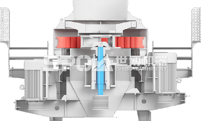 石子整形機(jī)的剖面圖 石子整形機(jī)的剖面圖