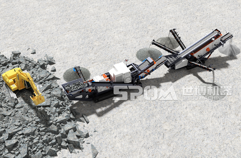 多機(jī)組合履帶式破碎生產(chǎn)線 多機(jī)組合履帶式破碎生產(chǎn)線