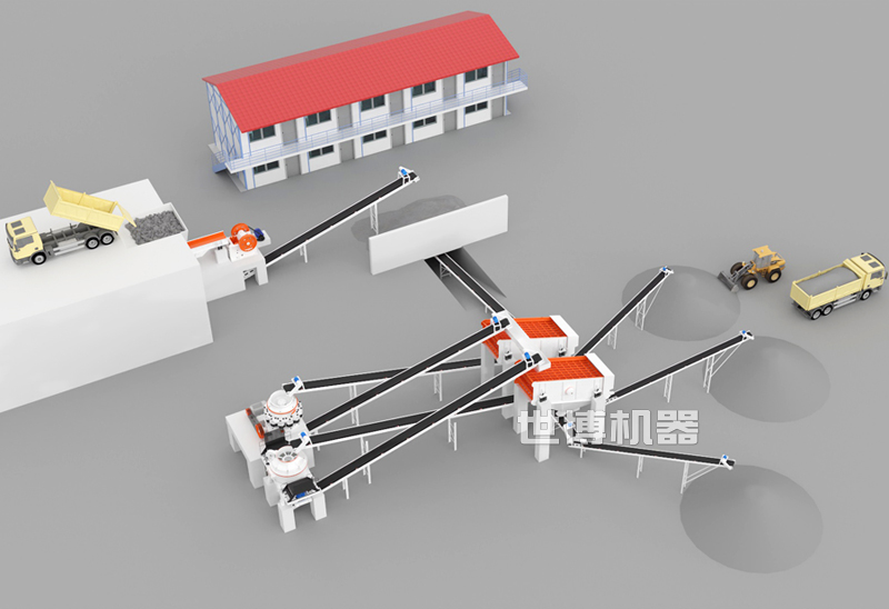 河卵石制砂生產(chǎn)線工作流程圖 河卵石制砂生產(chǎn)線工作流程圖