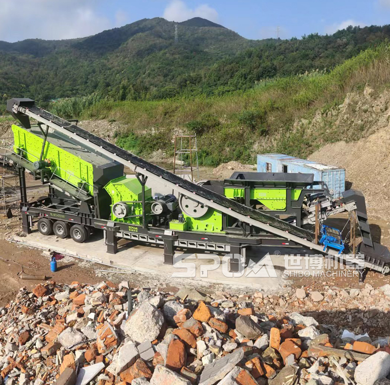 移動顎破細碎機一體機用于破碎建筑垃圾現(xiàn)場 移動顎破細碎機一體機用于破碎建筑垃圾現(xiàn)場